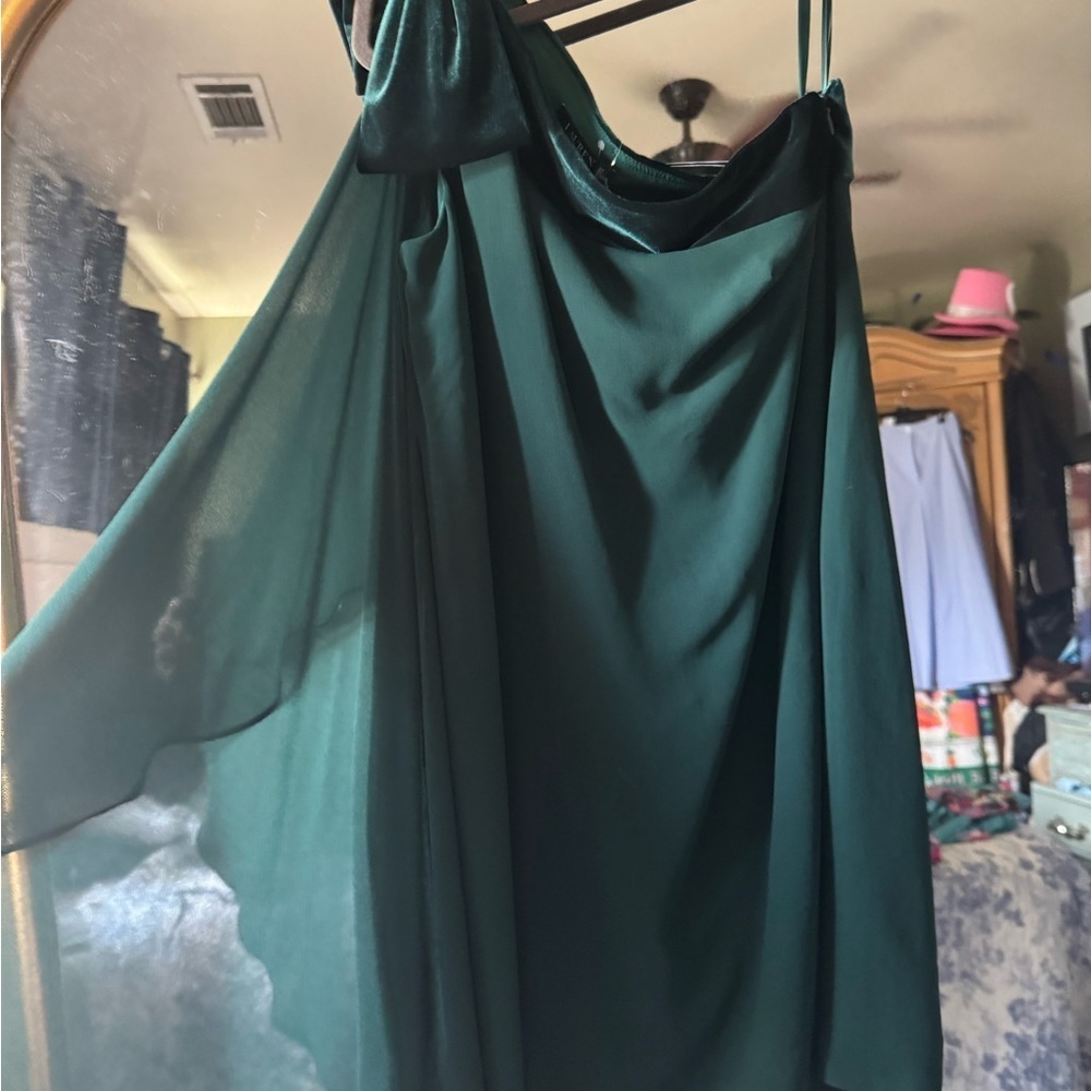 Ralph Lauren One Shoulder Green Dress - Picture 3 of 10